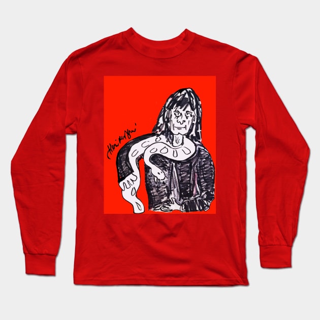 Alice Cooper The Godfather of Shock Rock Long Sleeve T-Shirt by TheArtQueenOfMichigan 